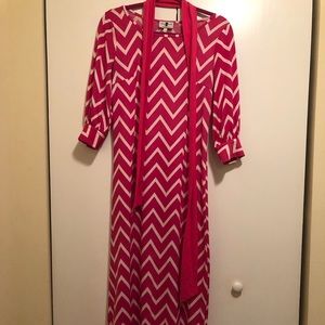 Pink and white chevron Dainty Jewels maxi dress.